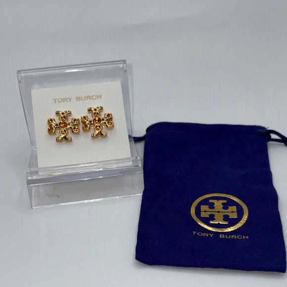 Tory Burch Gold Earrings with Orange Details - Picture 5 of 5